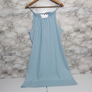 J. McLaughlin Maria Catalina Cloth Halter Top Dress Blue Multi Color Size Medium